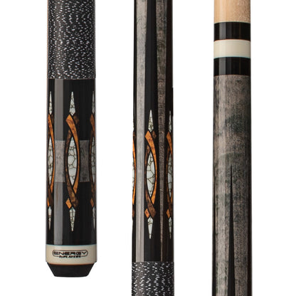 Energy By Players Grey Stained Maple Sneaky Pete Cue with Black/White Linen Wrap - photo 1