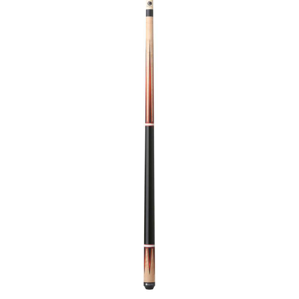 Lucasi Custom Black & Antique Birdseye/Red Orange Wrapless Cue - photo 2