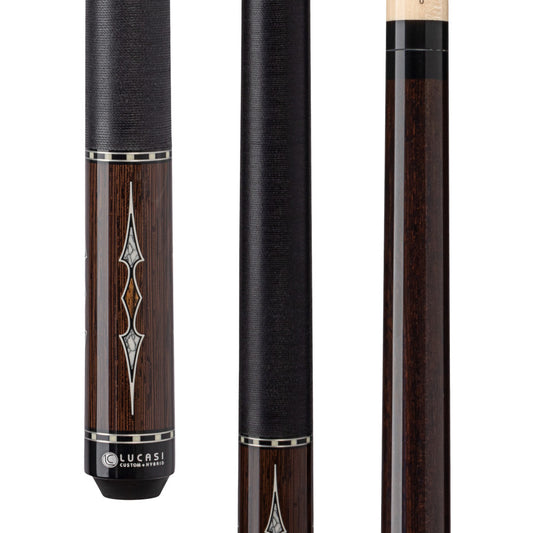 Lucasi Custom Black Palm & Bocote/White Recon Cue with Black Linen Wrap - photo 1