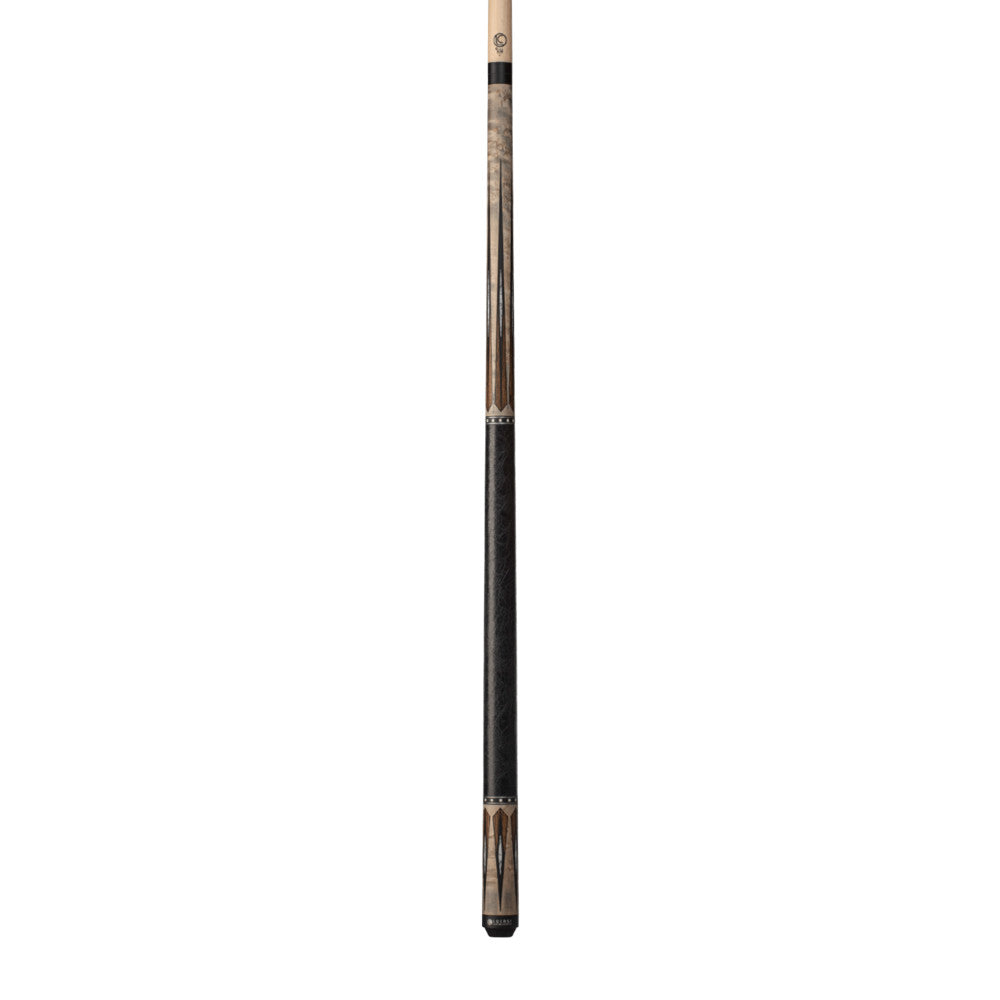 Lucasi Custom Matte Grey Maple & Bocote/White Recon Cue with Leather Wrap - photo 2