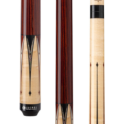 Lucasi Custom Natural Birdseye Maple & Black/White Mother of Pearl Inlays Wrapless Cue - photo 1