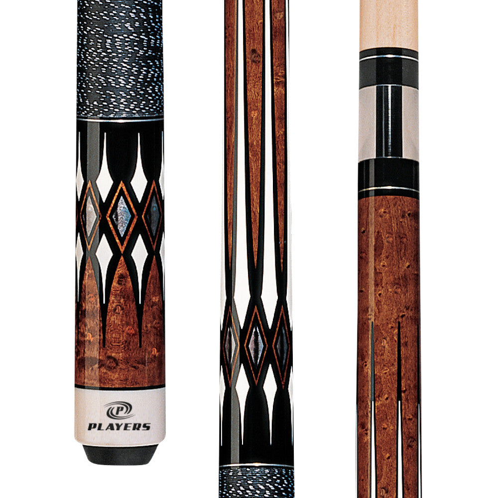 Players Antique Maple Curly & Black Cue with Black/White Linen Wrap - photo 1