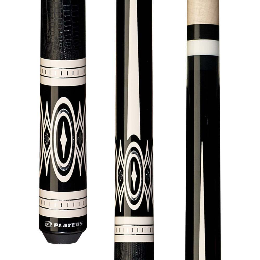 Players Black and White Cue with Leather Embossed Wrap - photo 1