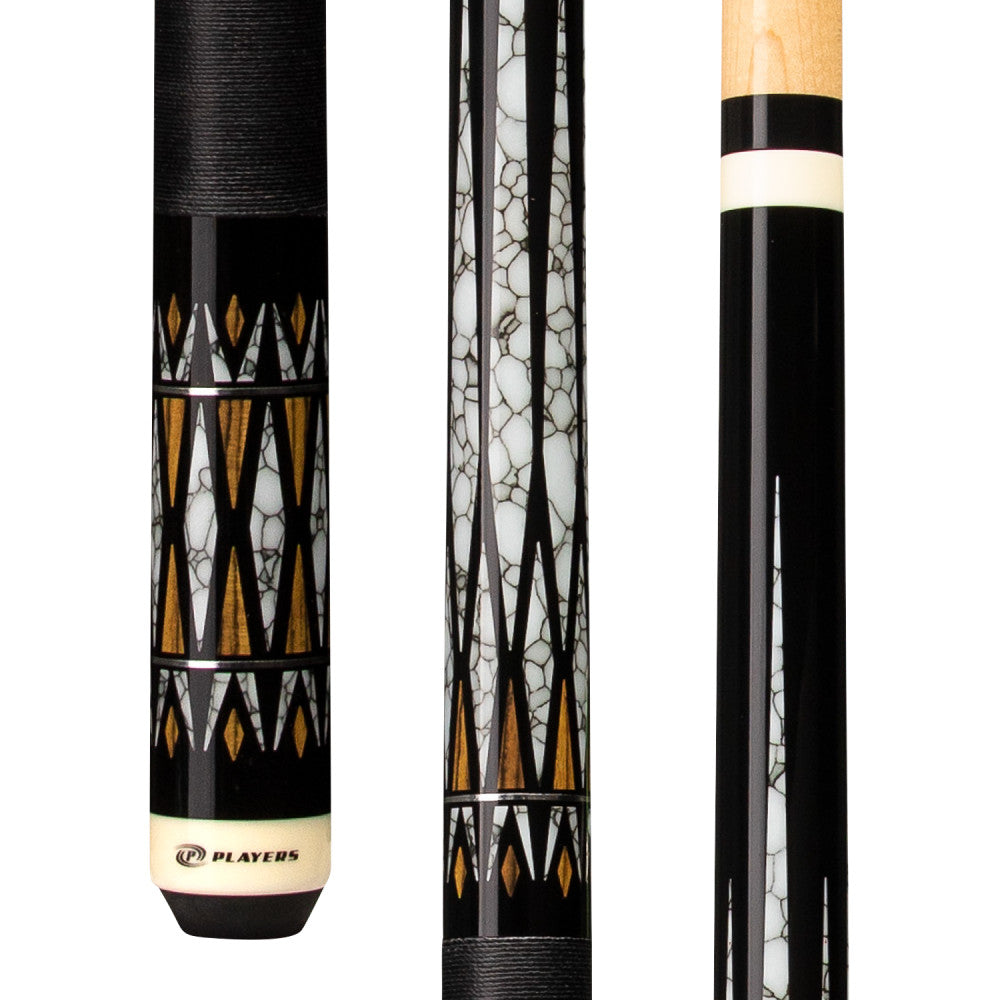 Players Black with White Recon Cue with Black Linen Wrap - photo 1