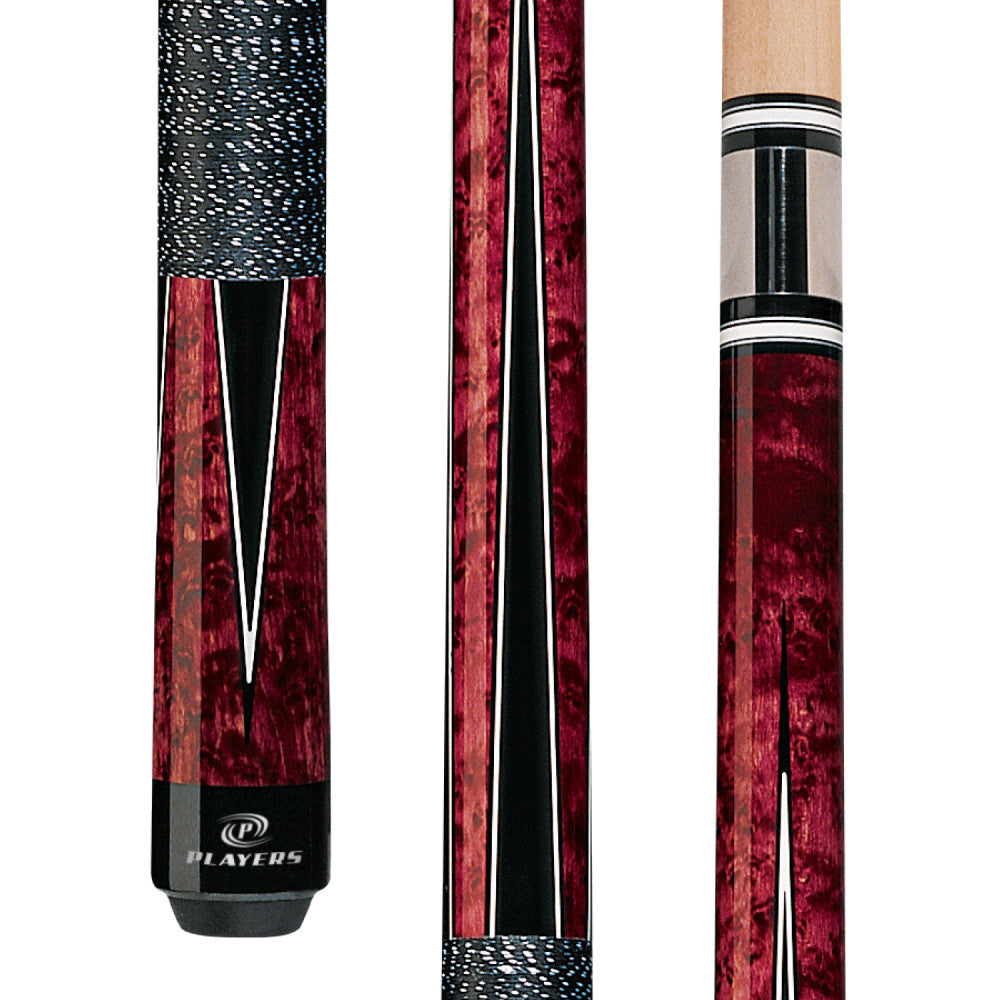 Players Crimson & Black Cue with Black/White Linen Wrap - photo 1