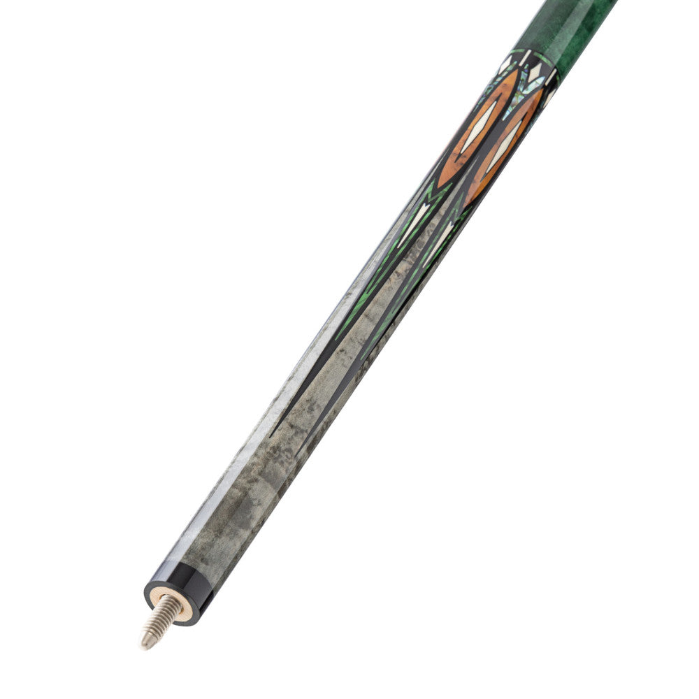 Pure X Green & Grey Stain Maple with Malachite/Thuya Burl Wrapless Cue - photo 4