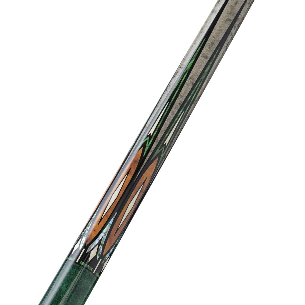 Pure X Green & Grey Stain Maple with Malachite/Thuya Burl Wrapless Cue - photo 5