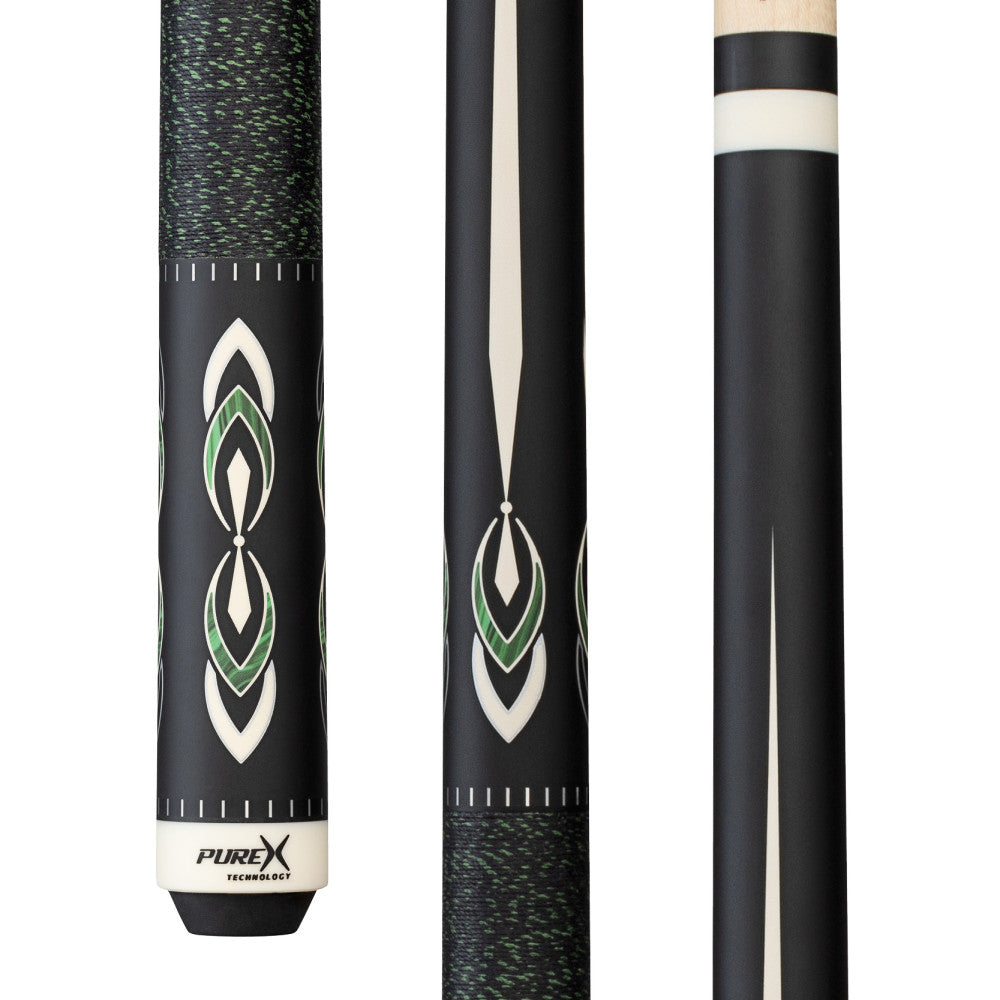 Pure X Matte Black & Malachite/White Cue with Black & Green Linen Wrap - photo 1