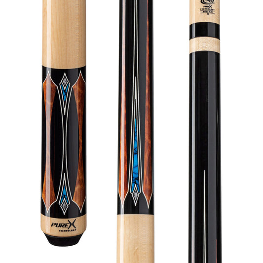 Pure X Midnight Black Apitong & Blue/White Recon Wrapless Cue - photo 1