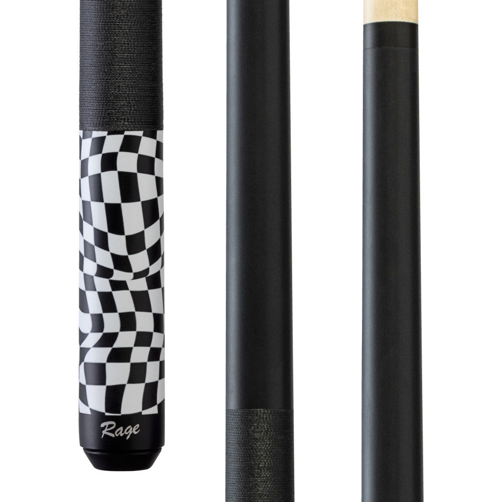 Rage Black Checker Flag Cue with Black Linen Wrap - photo 1