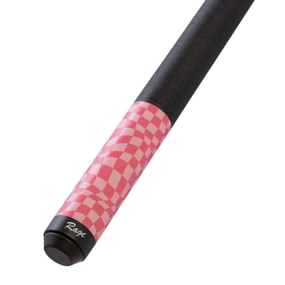 Rage Dark Fuchsia Checker Flag Cue with Black Linen Wrap - photo 3