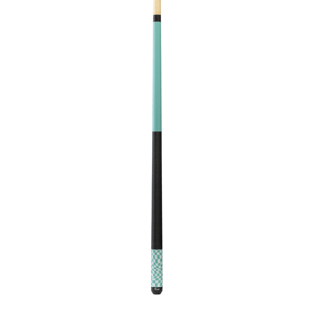 Rage Sky Blue Checker Flag Cue with Black Linen Wrap - photo 2